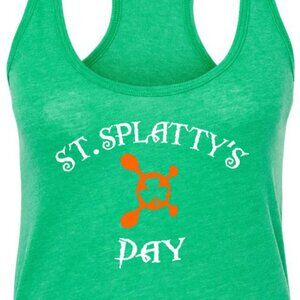 Orangetheory St Splatty's St Patrick's Day Racerback tank Heather Green